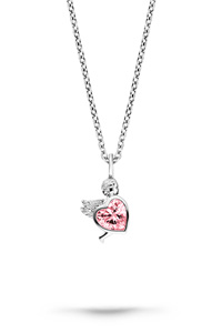 HERZENGEL necklace ANGEL with pink zirconia heart